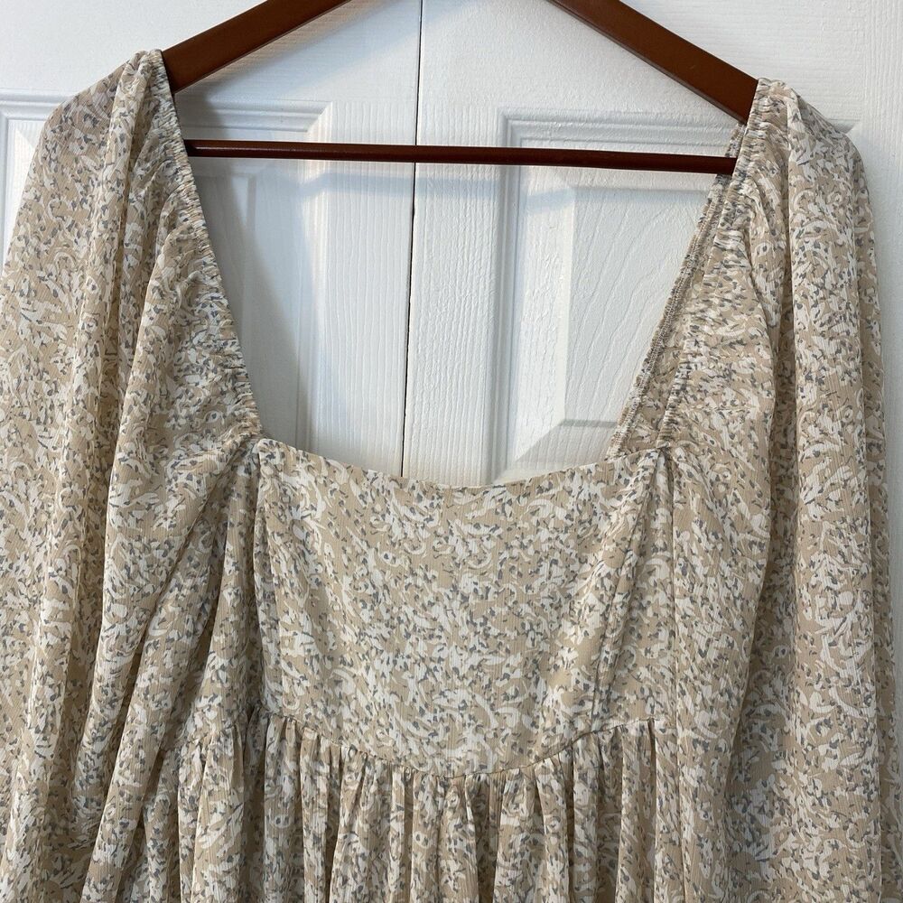 STORIA Maxi Dress Small Floral Baby Doll‎ Chiffon Prairie Cottagecore Bohemian - Picture 2 of 8